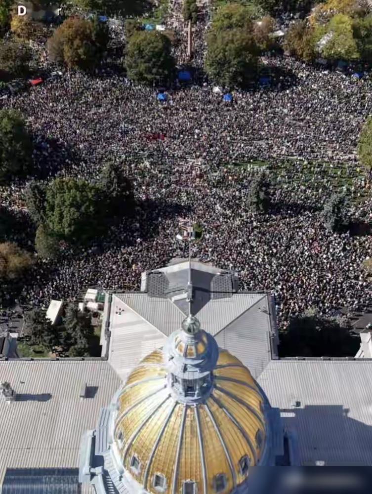 美国700万人游行示威反对特朗普，这会是特朗普政府倒台前的一张多米诺骨牌吗？特朗