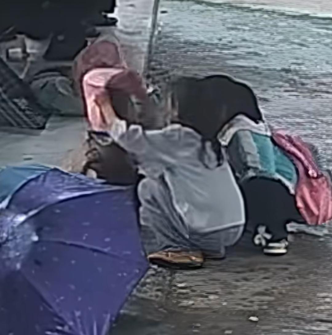 四川凉山的雨幕里，三个撑着伞的小小身影，正轮流背着一个走失的小男孩，一步步走向派