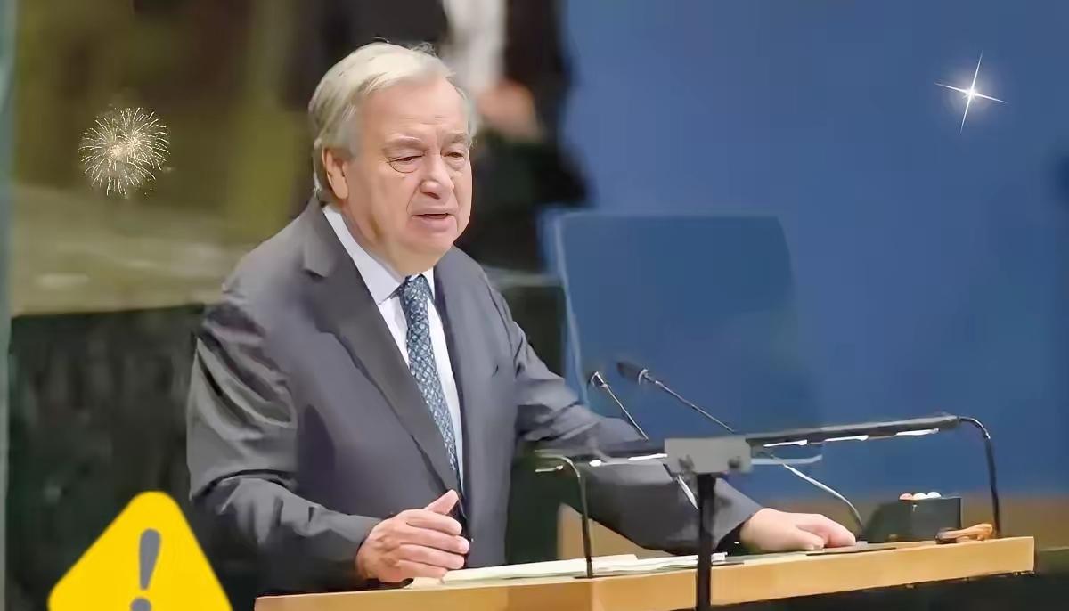 古特雷斯在一次讲话中指出，
二战爆发的真正起点是日本侵华，
而非德国闪击波兰。这