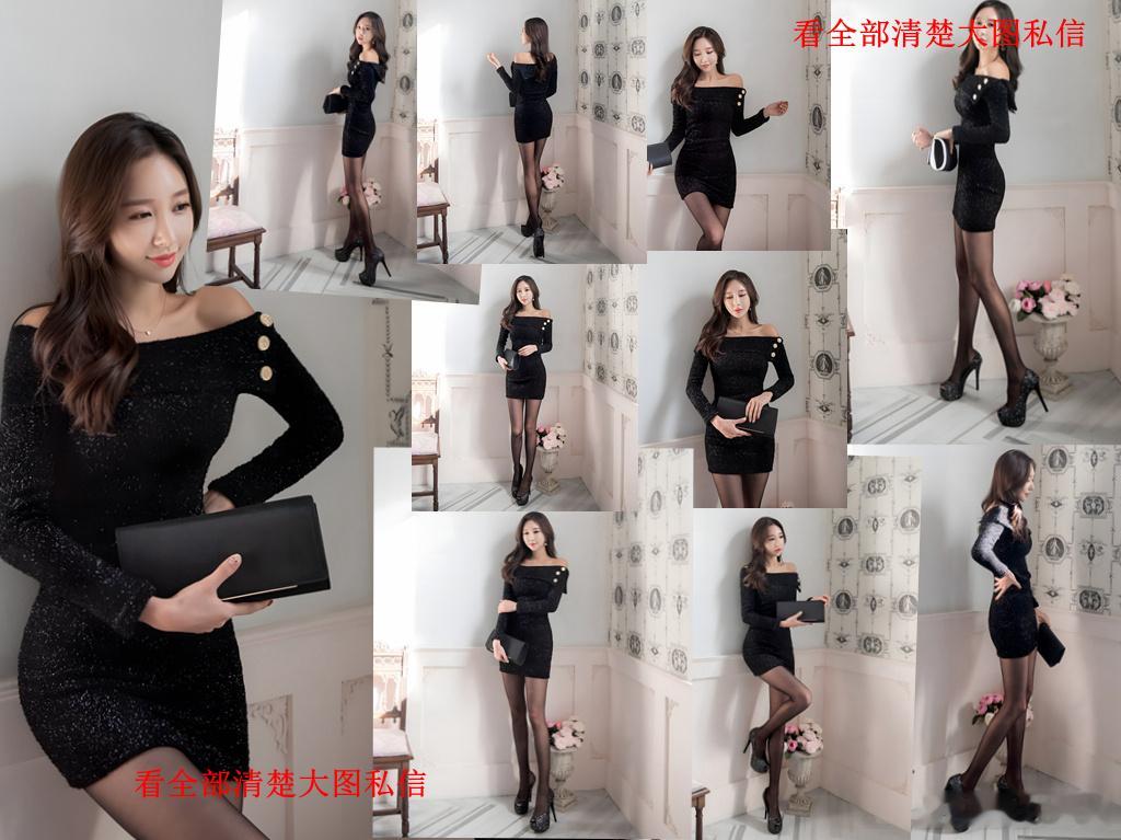 紧身裙搭配鱼嘴高跟黑丝.. ​​​