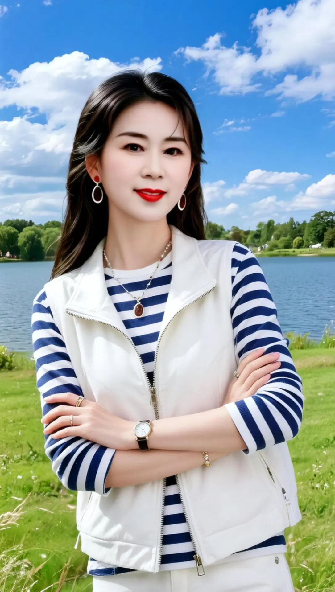 AI湖畔生活照 ai创作