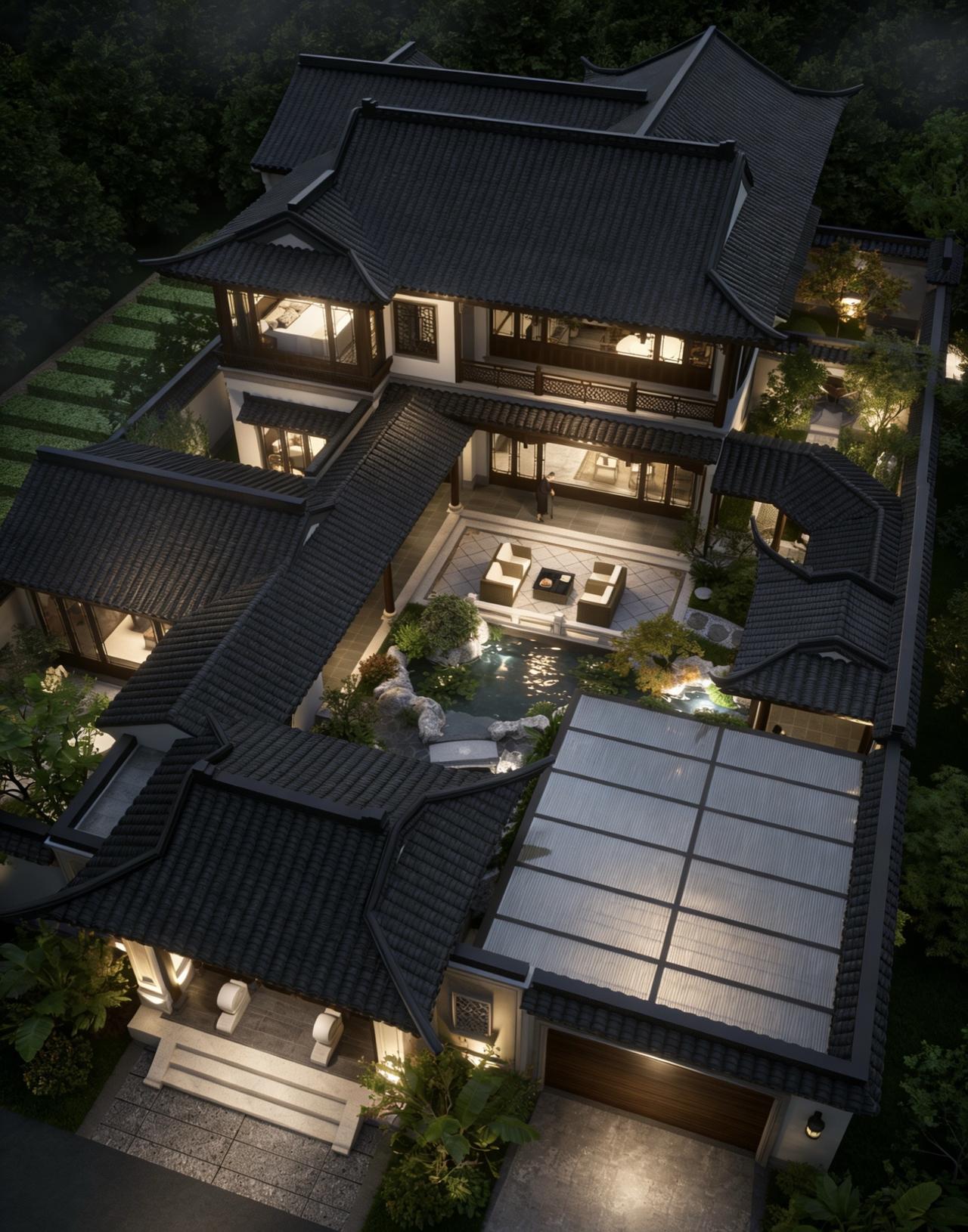 建一栋属于自家的宅院，
有屋可居，有院可游，
有景可赏，有客可聚。
晨起听风，暮