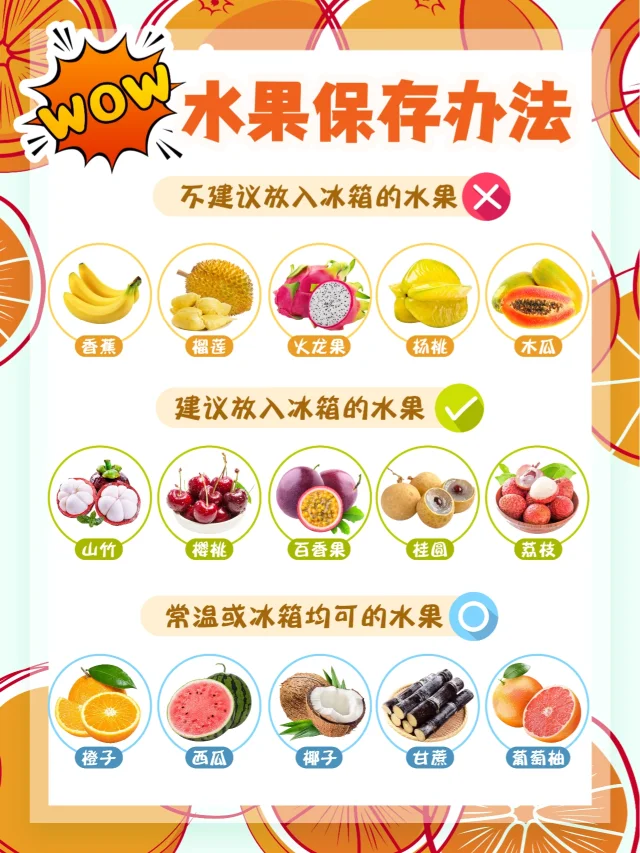⚠️不是所有水果都可以放冰箱储存哦！