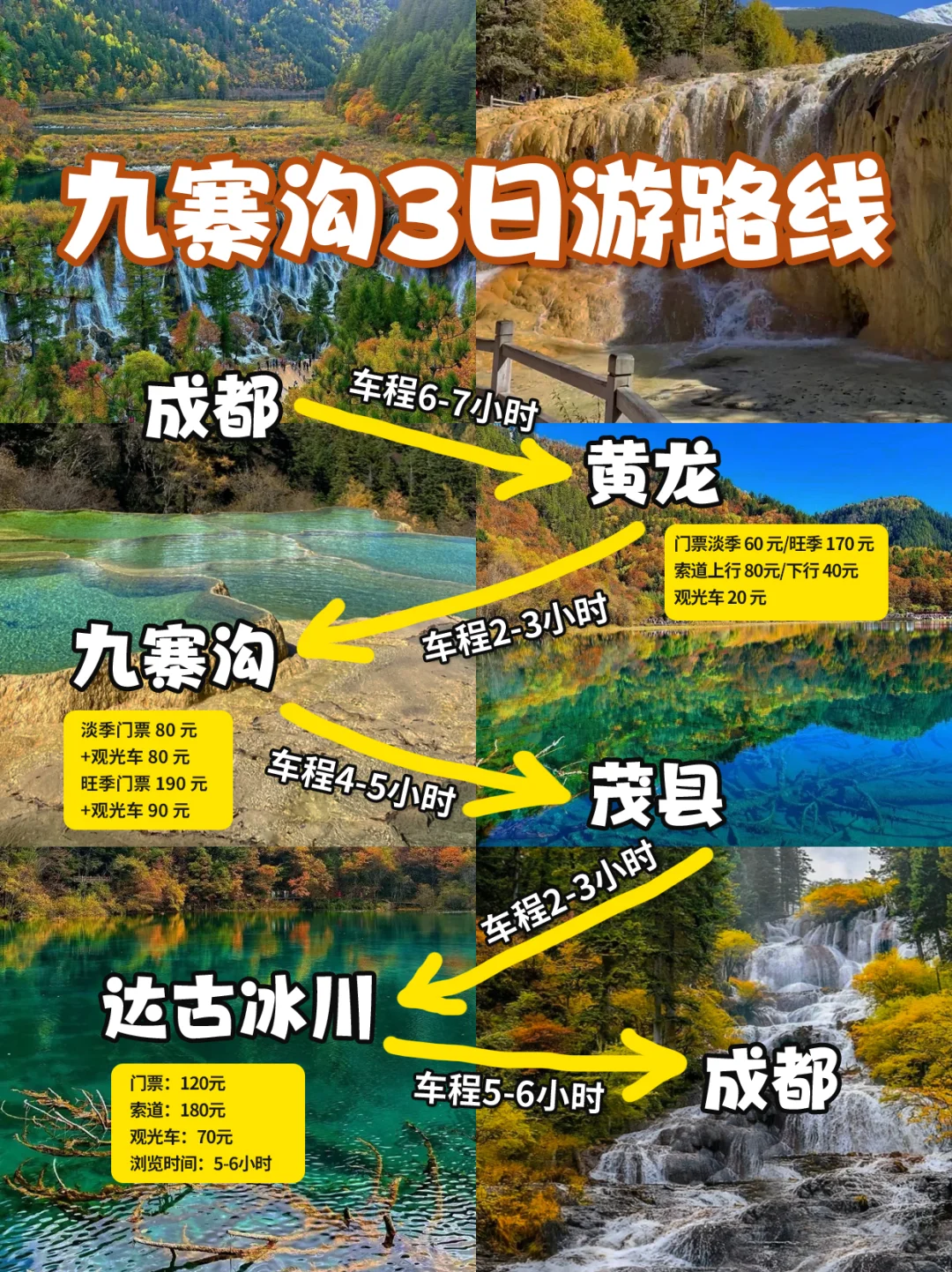 中秋，国庆九寨沟3日游💞秋季纯玩路