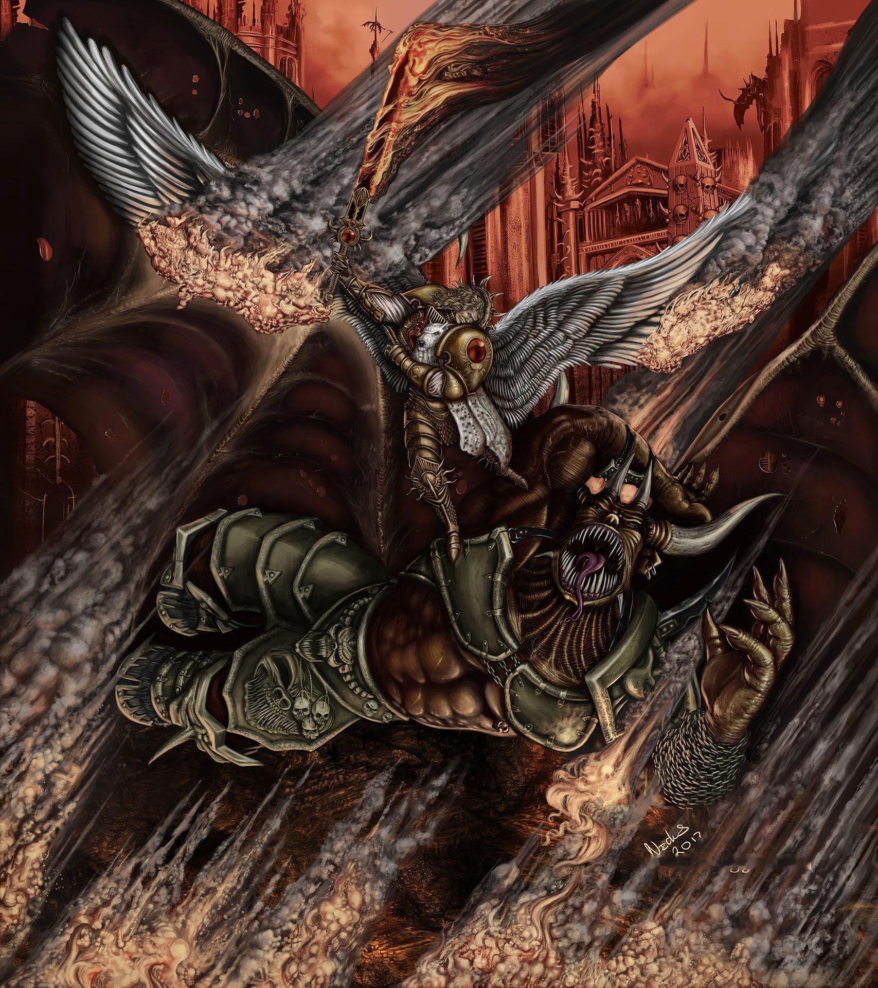 战锤40k 圣吉列斯斩魔by Tim Nickens 