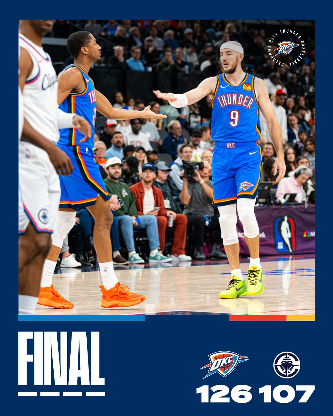 雷霆开季八连胜任嘉伦预测nba总冠军哈登一下快船就崩了 雷霆126-107快船，