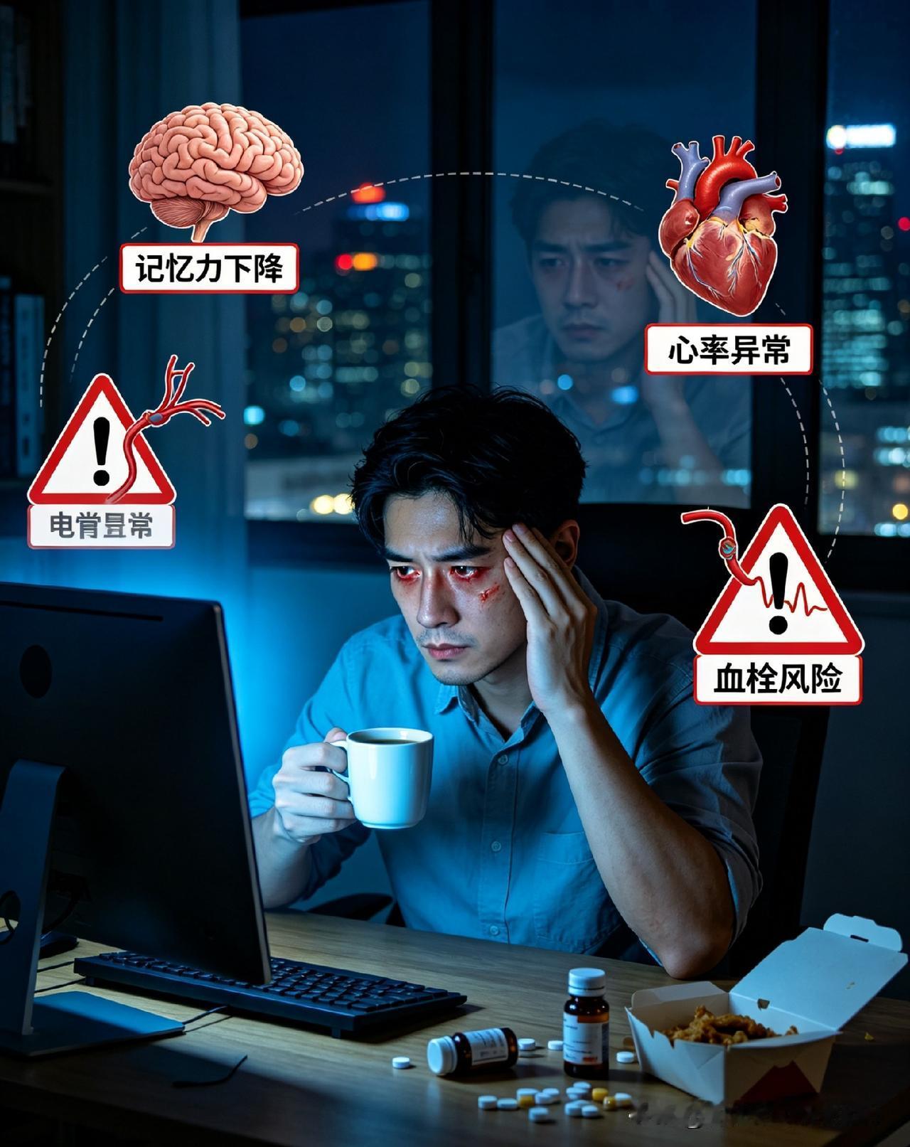 郑重警告！
所有熬夜后靠周末补觉的人，正在亲手透支自己的性命！一组残酷的医学数据
