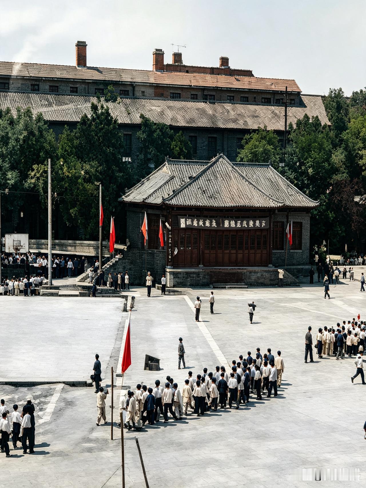 昔日大西门广场，是老鄂城名副其实的城市客厅。开阔的场地紧邻城门旧址，往来市民在此