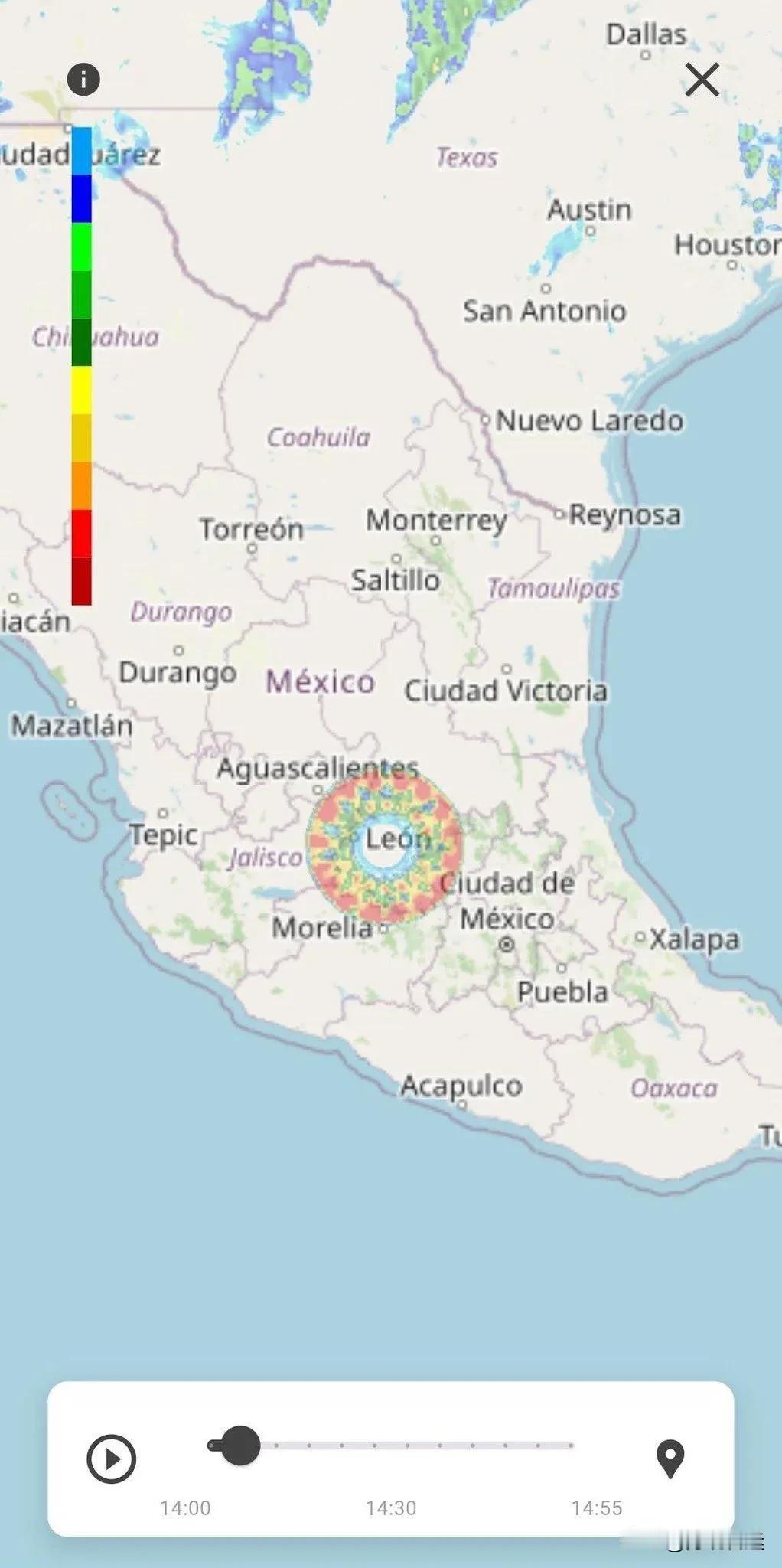【天气异象？】#聊聊地球奥秘# 
在Rain Today《今日雨》应用程序中，今