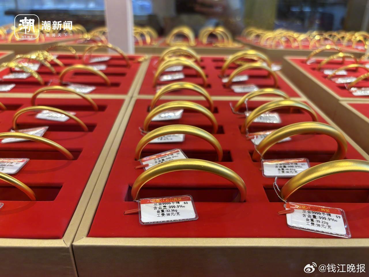 #品牌金饰价格每克跌破千元#【五一假期黄金大幅回调，品牌金饰价格跌破千元/克大关