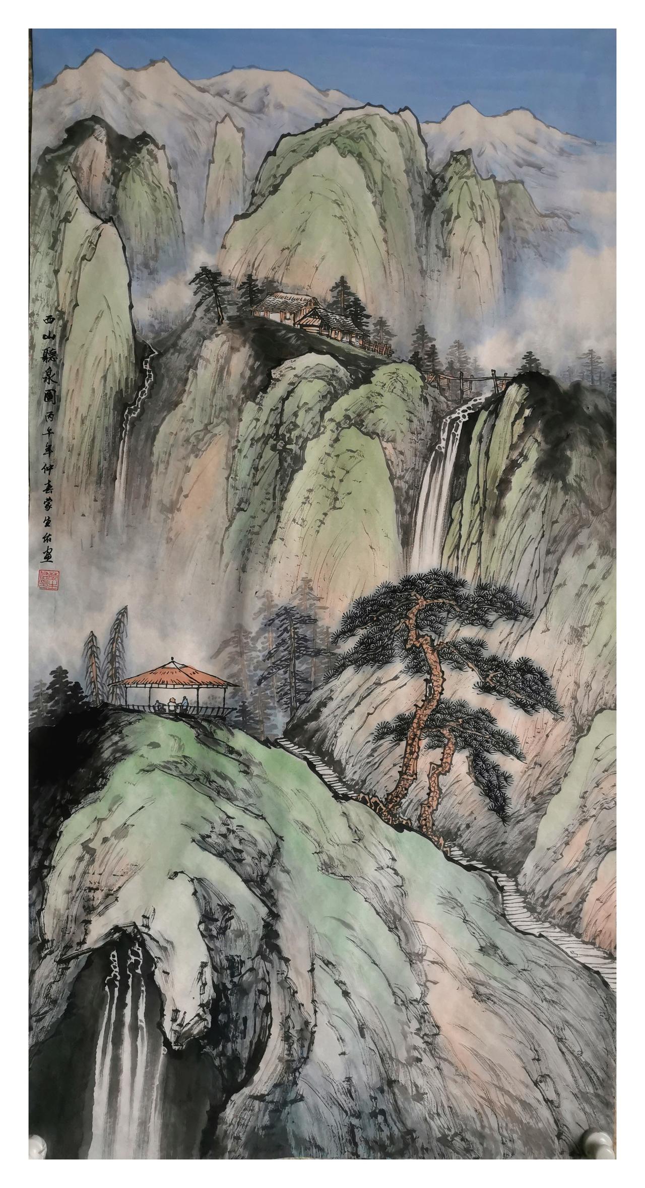 中国山水画（原创）作品欣赏：
四尺纸本生宣（138x68）
宁静的山水画 山水画