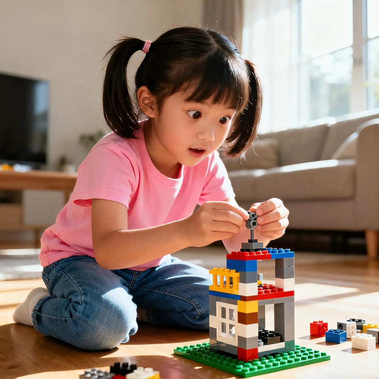 家人们谁懂啊！现在的娃动手能力也太绝了吧！

身边朋友家的娃，小小年纪拼乐高一眼