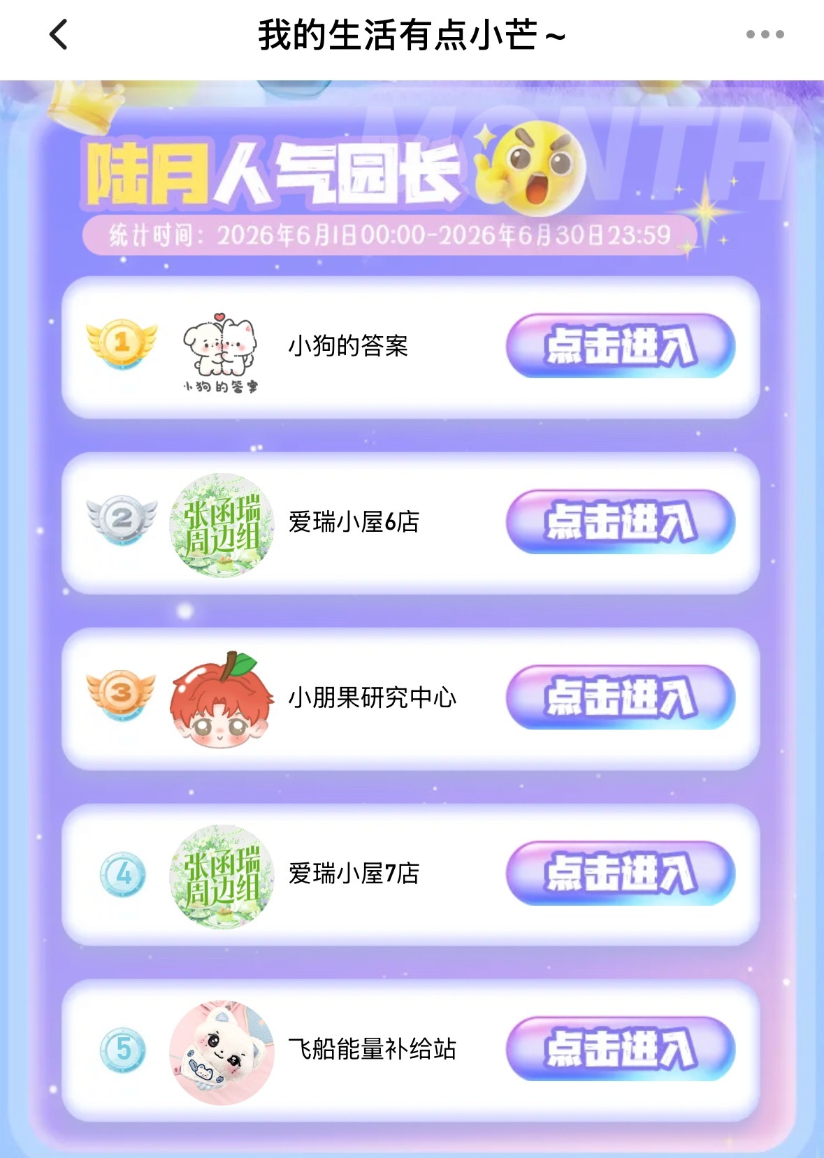 我有一个问题，小芒这个店长排名是及时更新的吗 