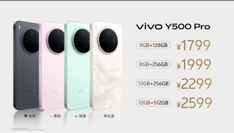 这么快就出vivo Y500 Pro价格了1799起！还能支持国补[点赞] ​​
