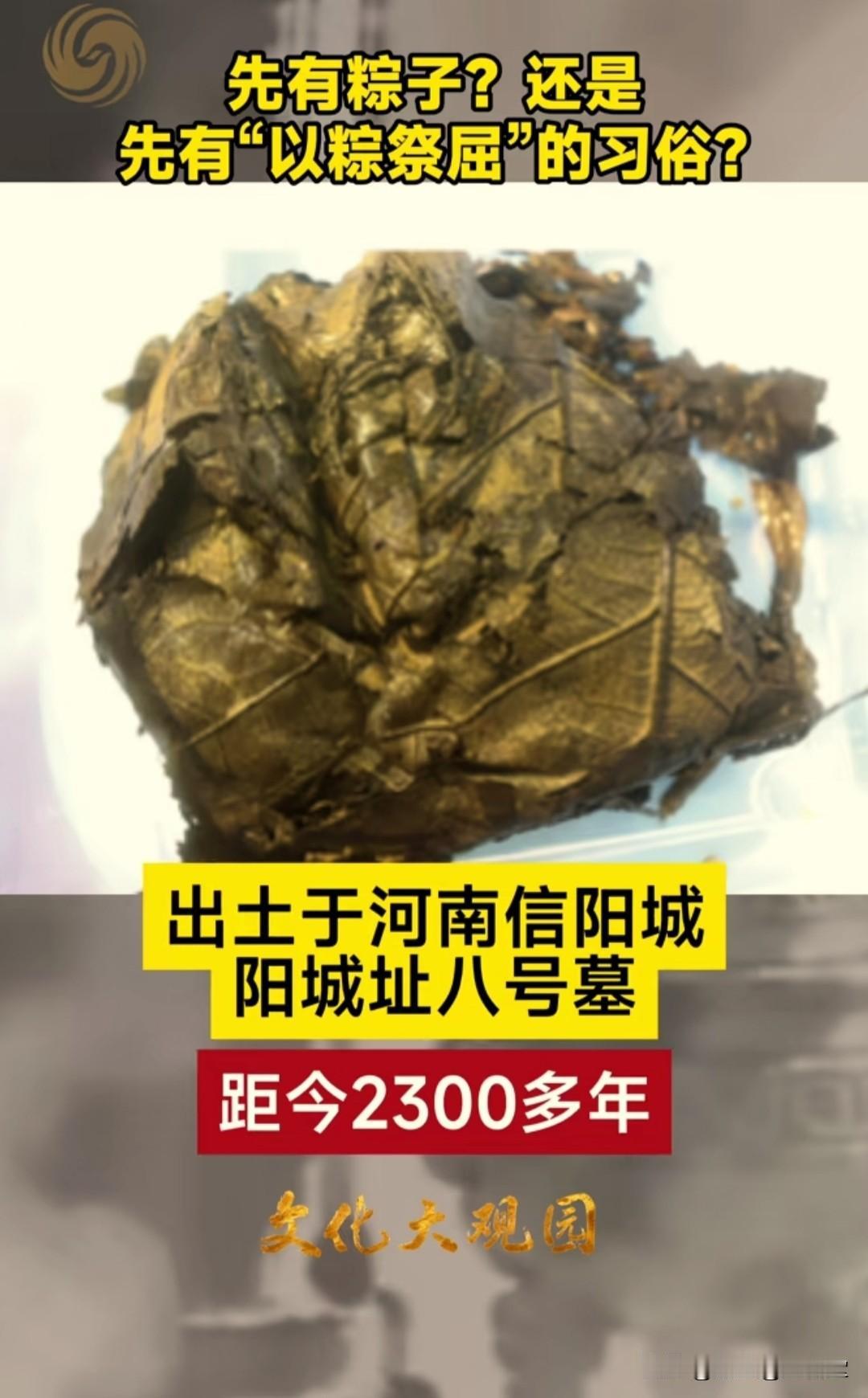 考古出土的粽子，距今2300年。