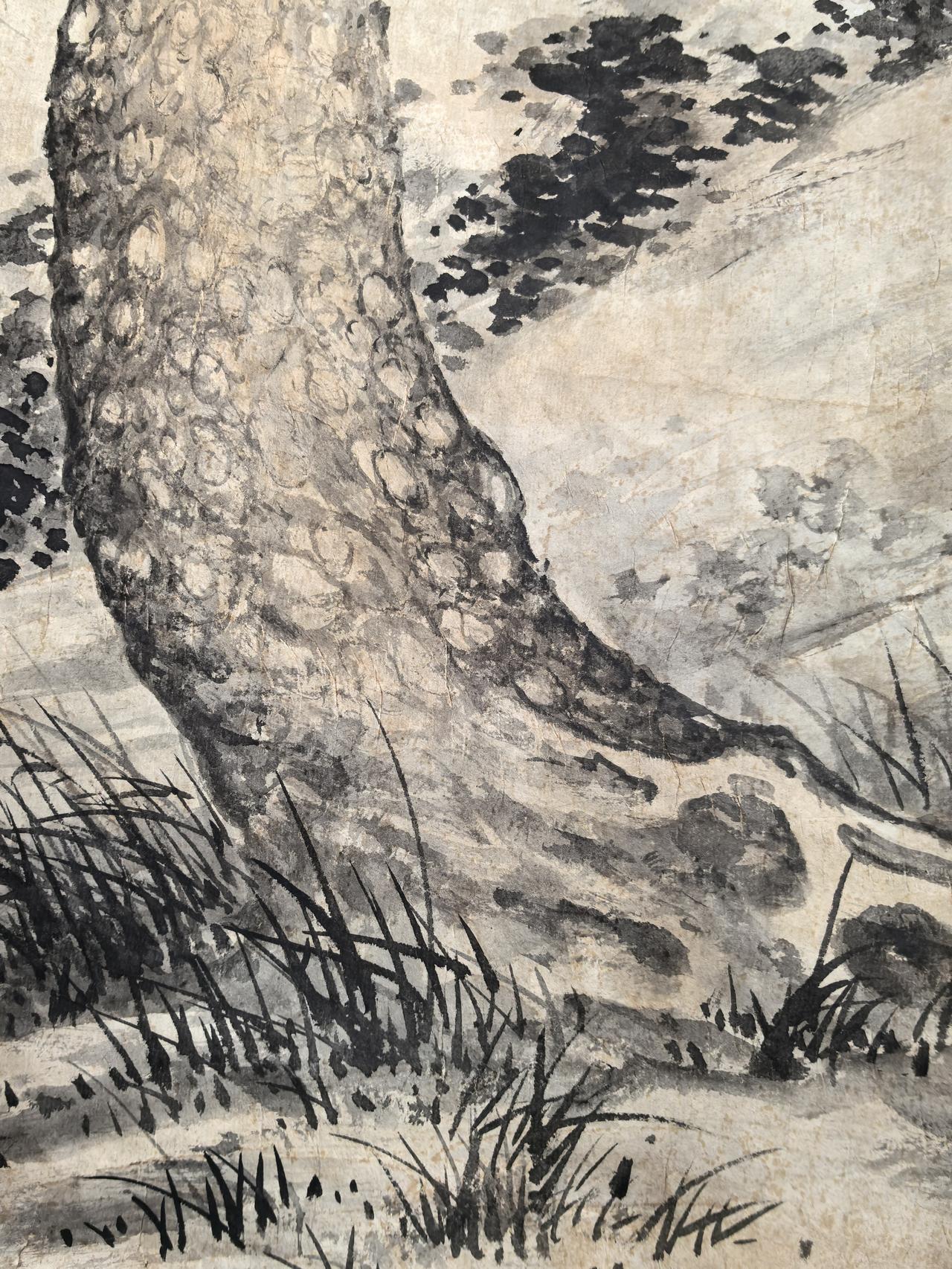 林榕画松，古意更从容。