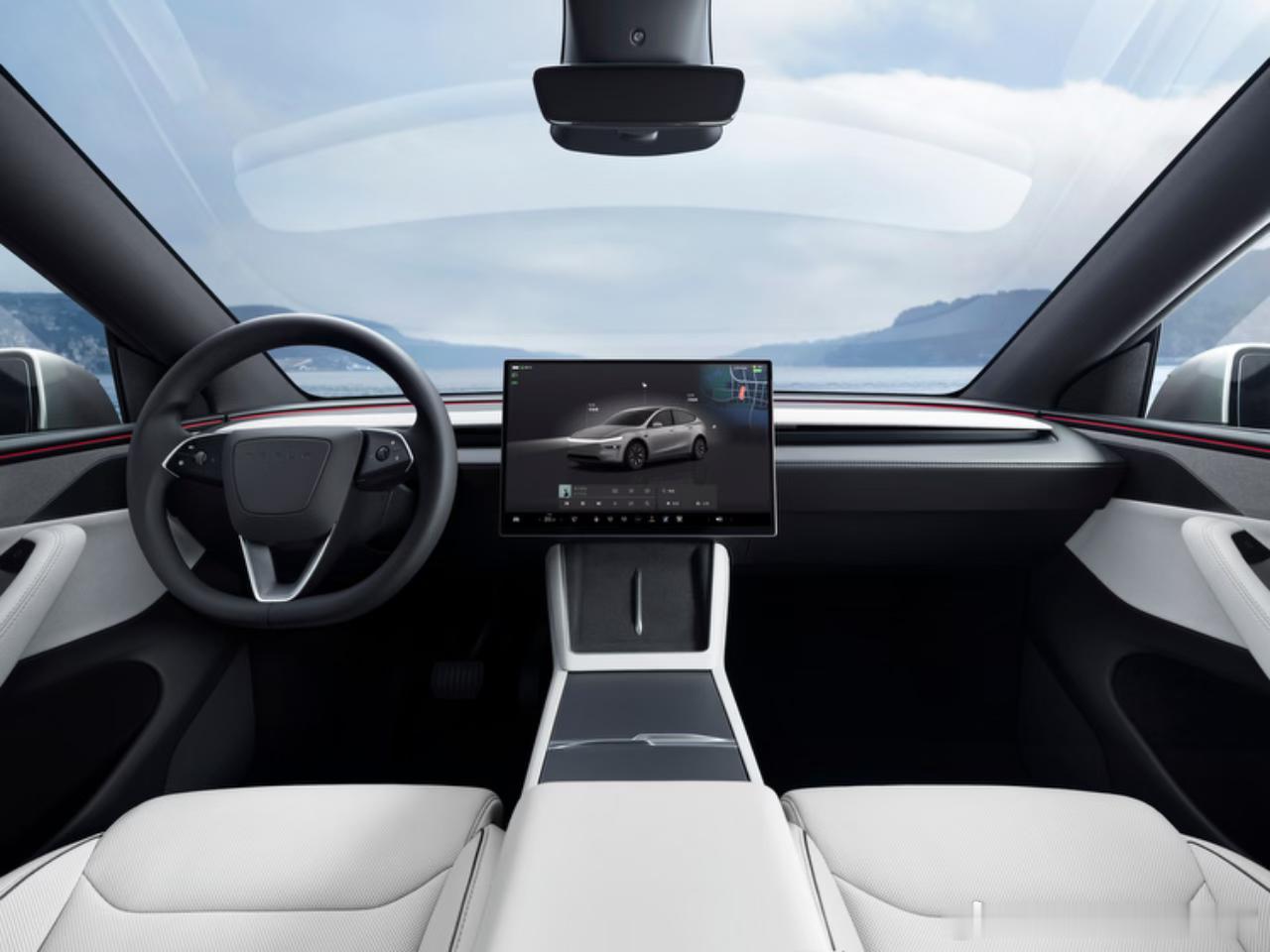 特斯拉Model Y L的浅色内饰来了，大家觉得8000块值不值[二哈] ​​​