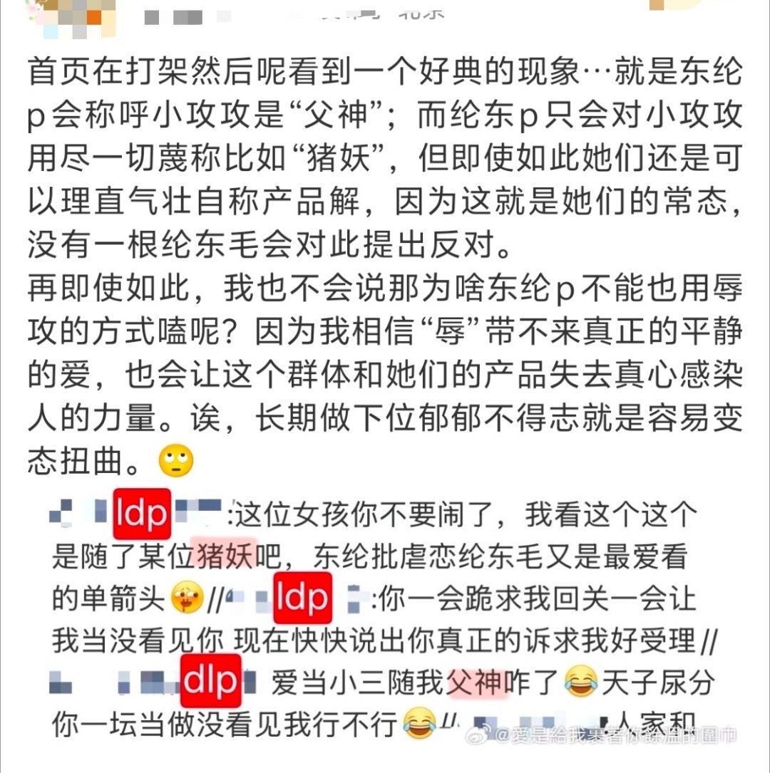 有人怎么每天一睁眼就给ldm扣东嬷的帽子 纶东毛跟东嬷撕的时候你们装没看见 就这