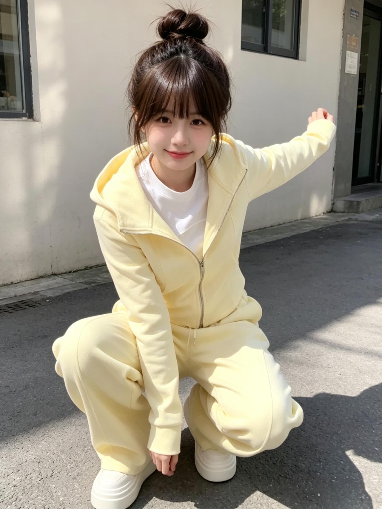 元气少女穿搭指南：黄色运动套装，活力满满！🌞👕👖👟优雅自信穿搭分享 怎样