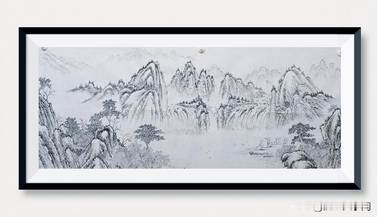 完成小四尺国画《源远流长》墨稿。看着大气磅礴的厚重感是不是出现了！