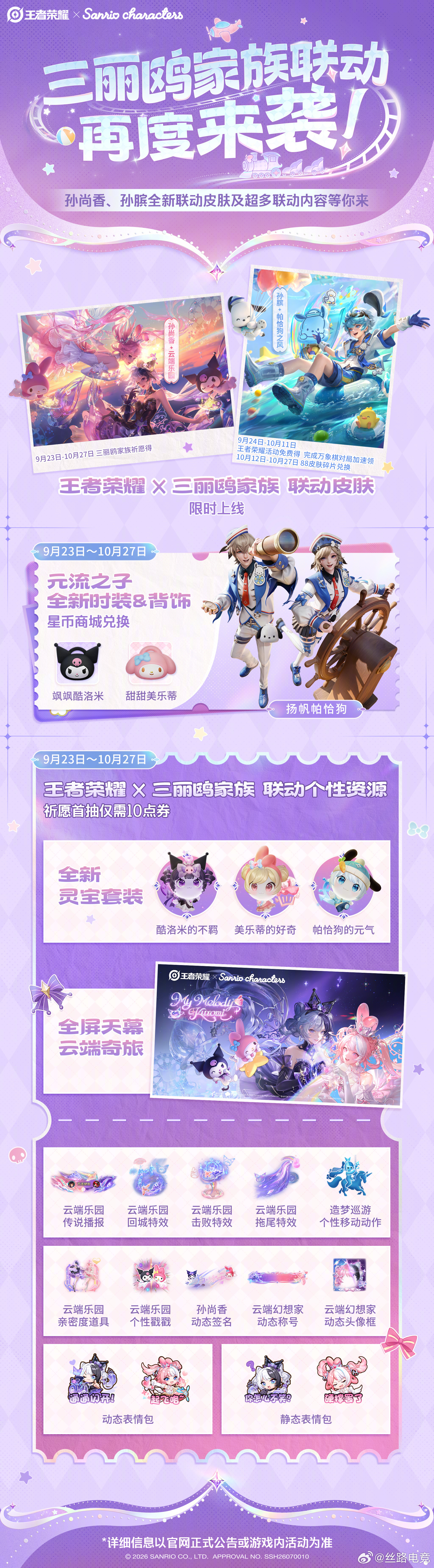 王者三丽鸥家族联动第四弹孙膑帕恰狗皮肤活动送王者荣耀 × 三丽鸥家族 联动第四弹