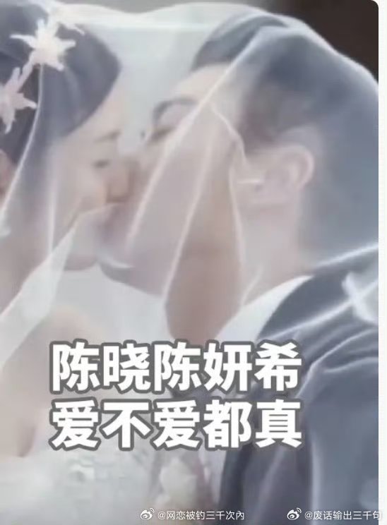 至今还记得陈晓陈妍希的婚纱吻 真是一场非常浪漫轰动的婚礼啊 没想到婚礼前夕还被主