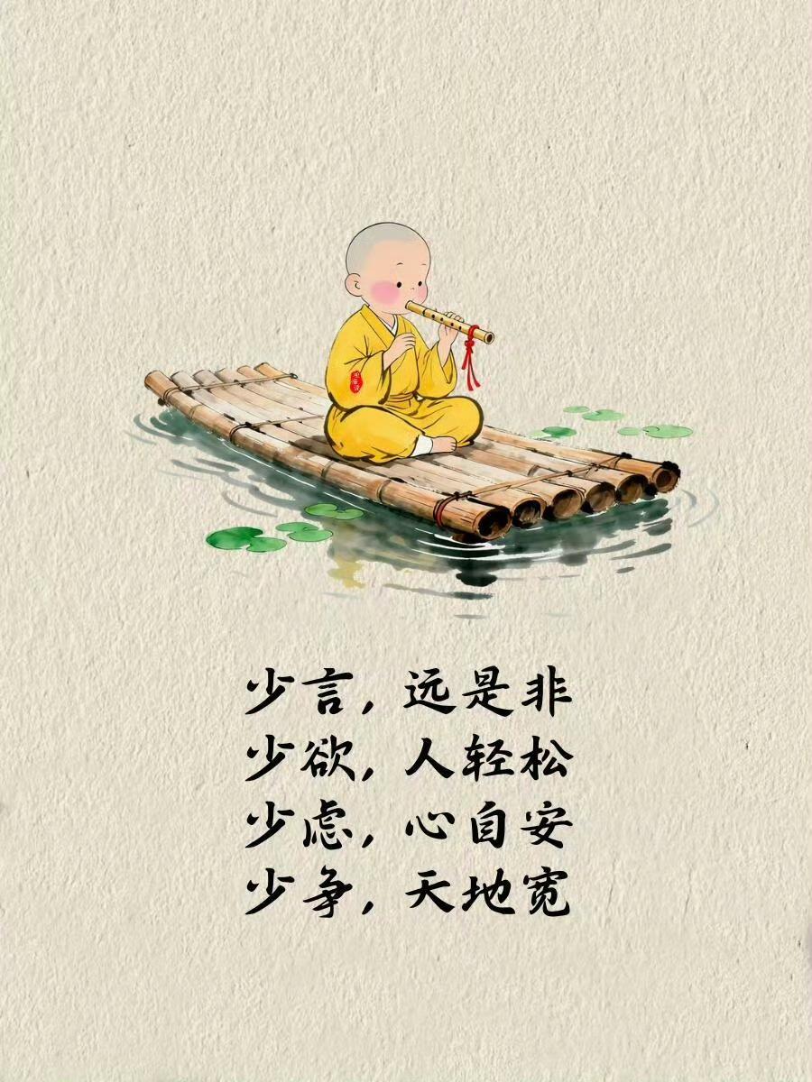 人生下半场，学会做减法
 
少言，远是非
少欲，人轻松
少虑，心自安
少争，天地