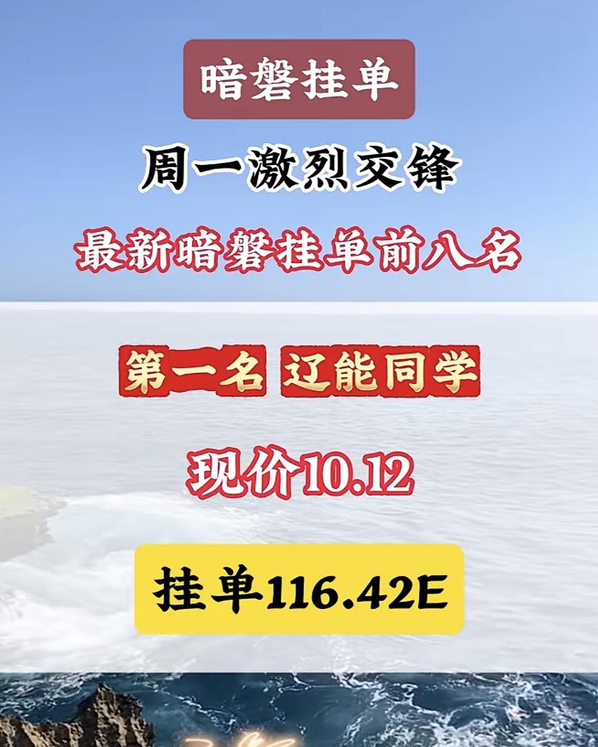 4月28日周二暗盘隔夜挂单排行榜揭晓

3月18日A股暗盘隔夜挂单TOP10揭晓