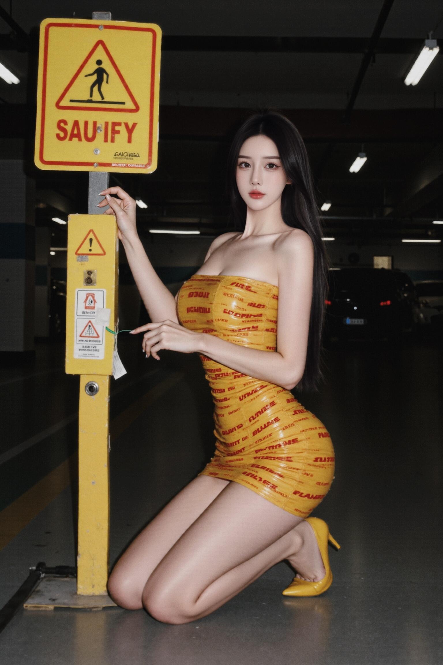 当我用胶带做了一条裙子▸DHL｜胶带裙｜性感｜大长腿｜完美身材 