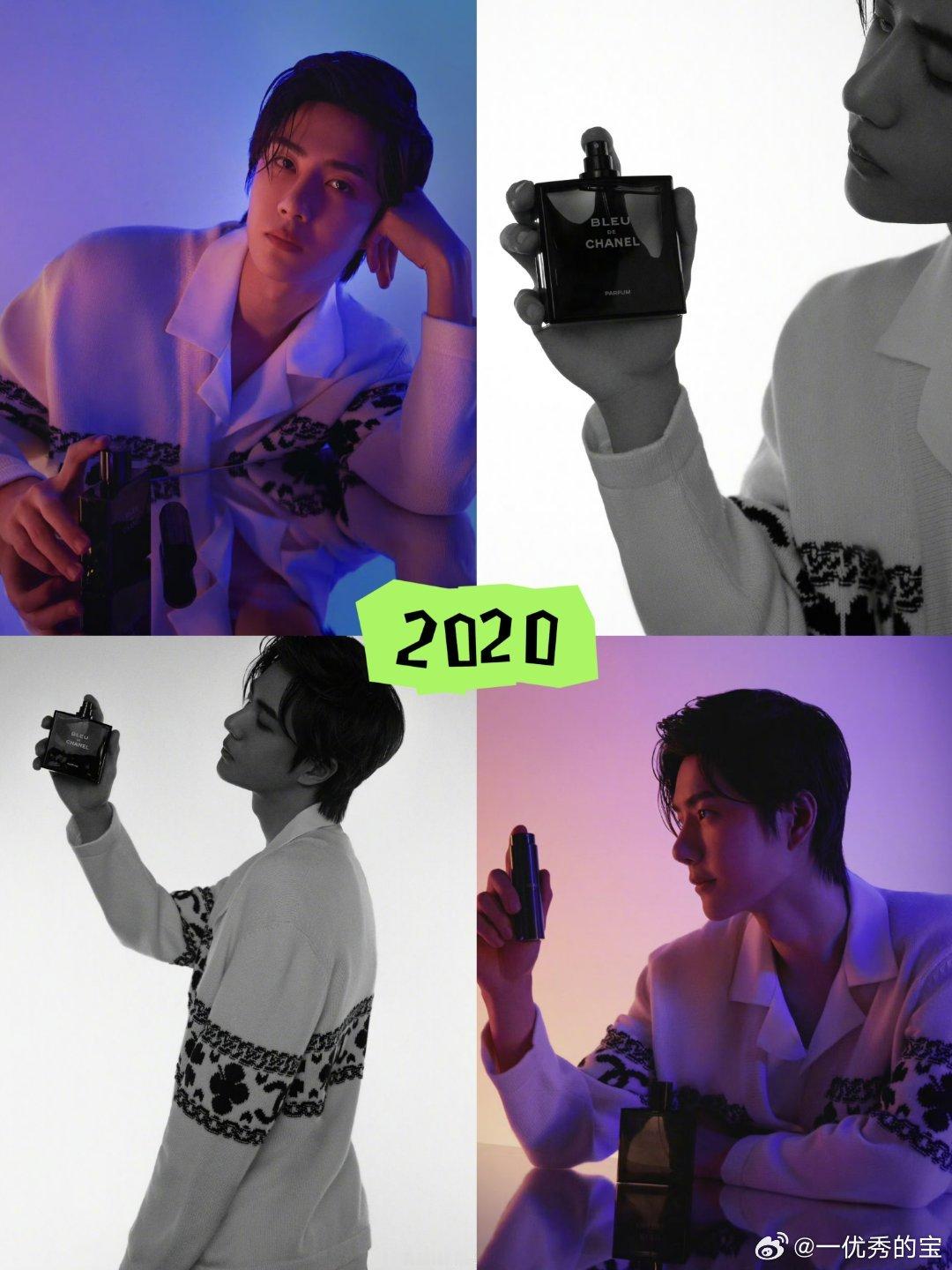 王一博和蔚蓝，结缘于2020，香气缭绕……     王一博与CHANEL蔚蓝香水