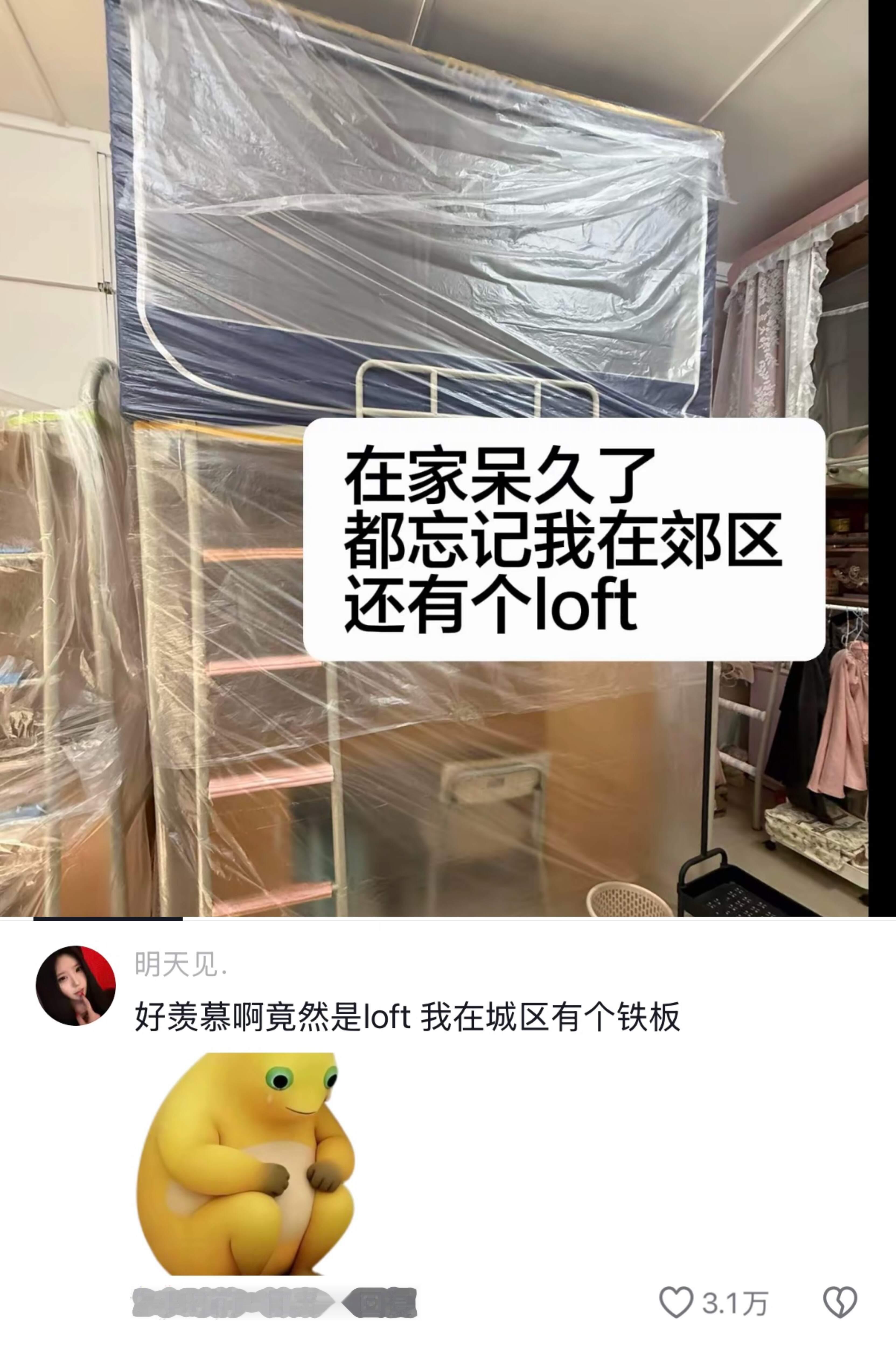 马上回郊区住loft了 哈哈哈哈怎么不算复式呢 