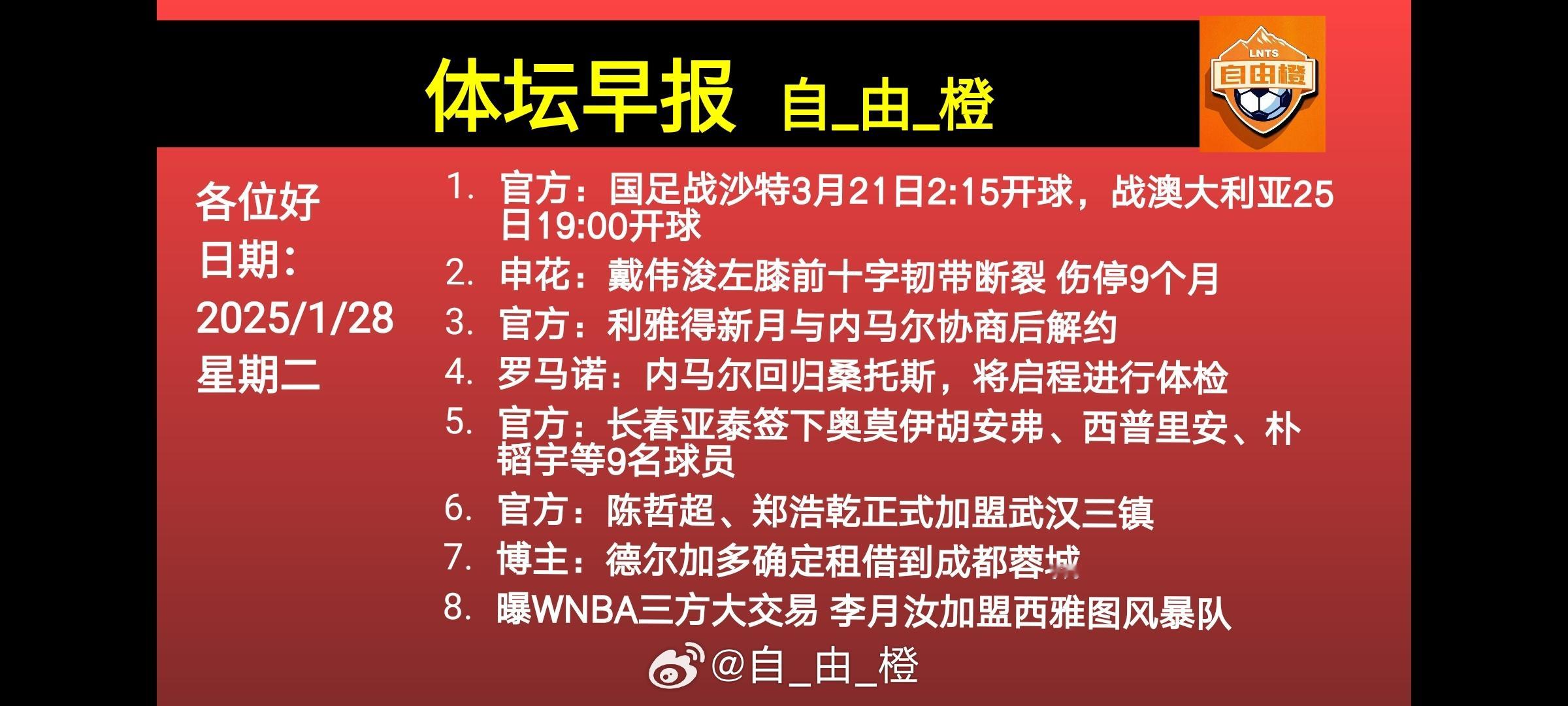 🌐《自由橙足球早报》 01.28 周二➭圣保罗3-1科林蒂安，奥斯卡打进回归首