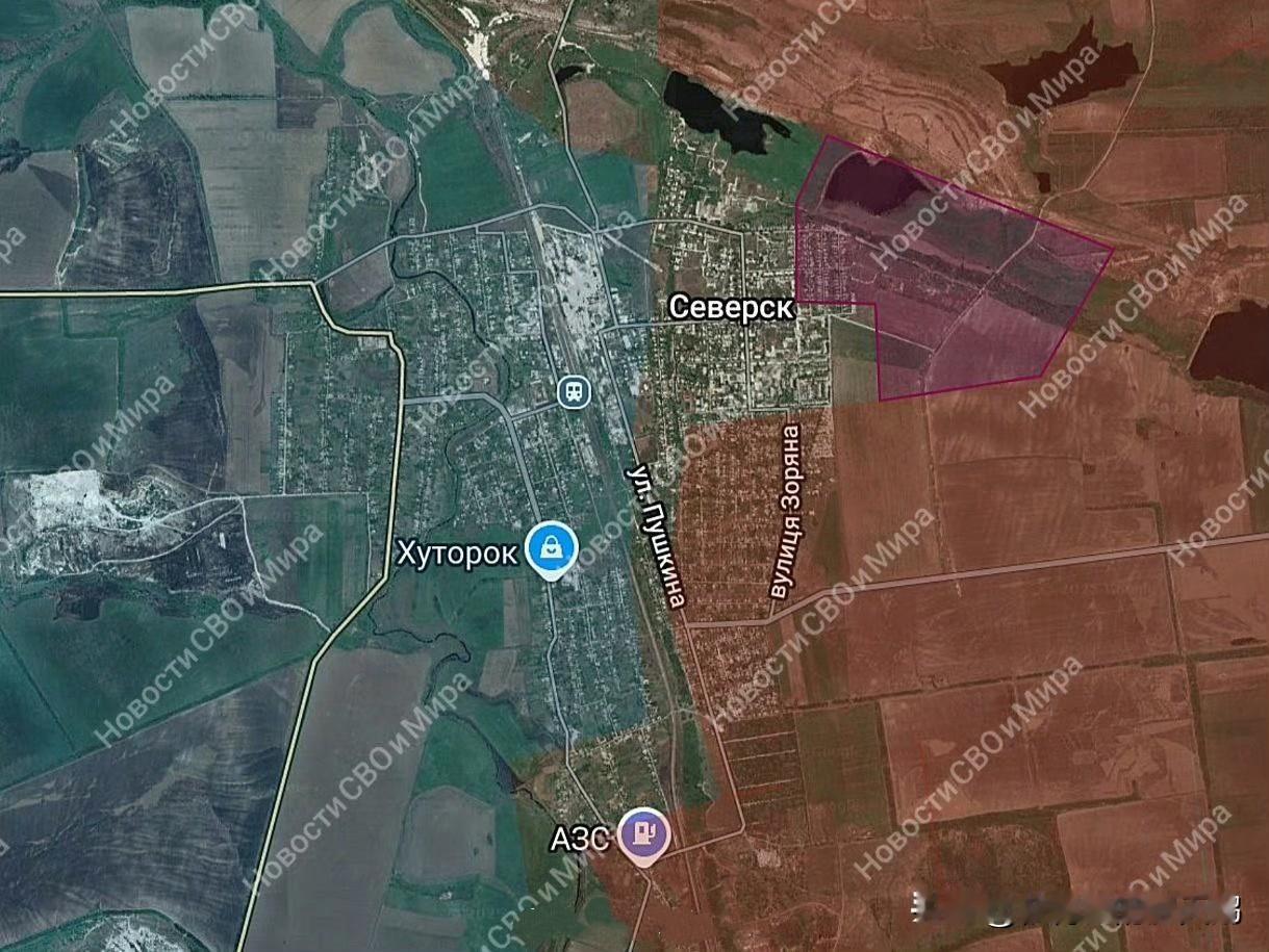 塞维尔斯克
大约一半没了
北部逃命通道，向西的T-0513公路也已被俄军物理切断