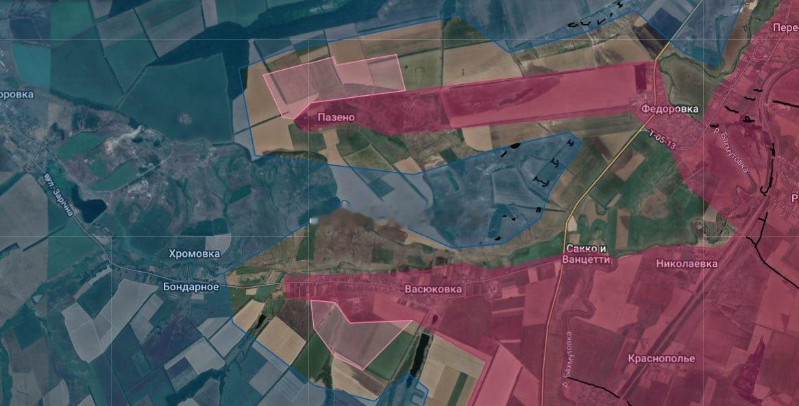 斯拉夫扬斯克阵线方向。第85师扩大了在瓦西乌科夫卡村和帕泽诺村地区的控制范围。