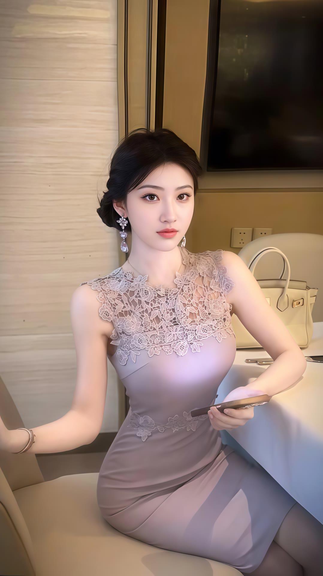 优雅气质，迷人微笑，时尚穿搭，精致妆容，魅力四射。简约迷人穿搭 精致女神范穿搭 