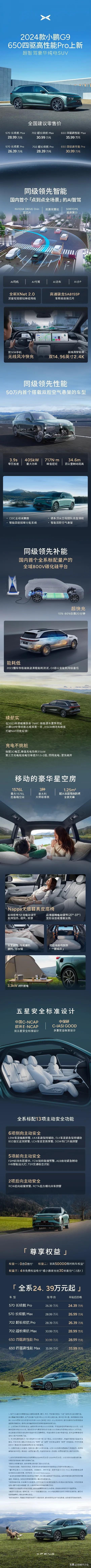 超智驾豪华纯电SUV新成员——2024款小鹏G9 650四驱高性能Pro上市，官