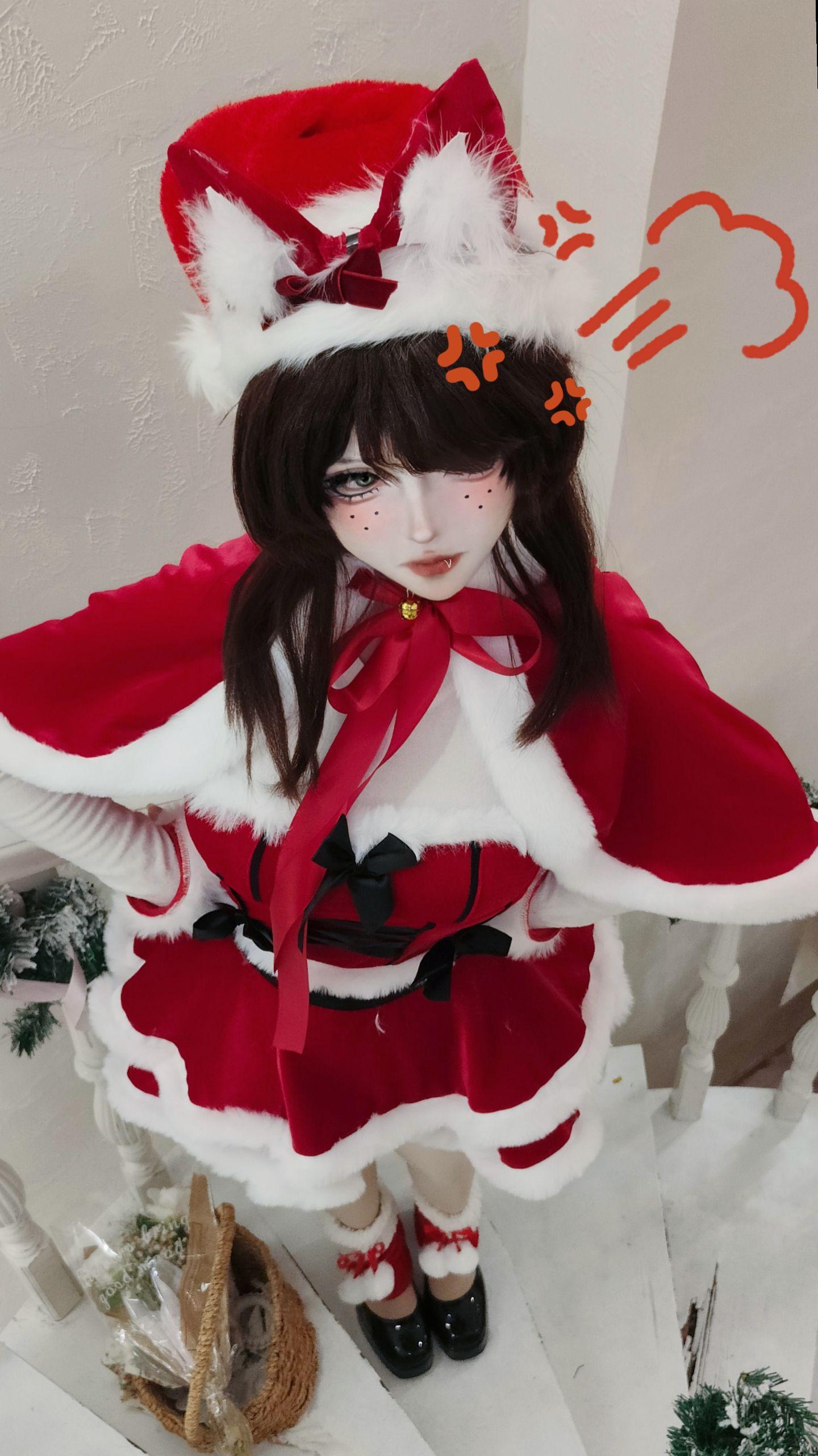 遭了，是生气的圣诞园丁猫猫。圣诞节约园园宝宝约会但是堵车迟到实录cos圣诞