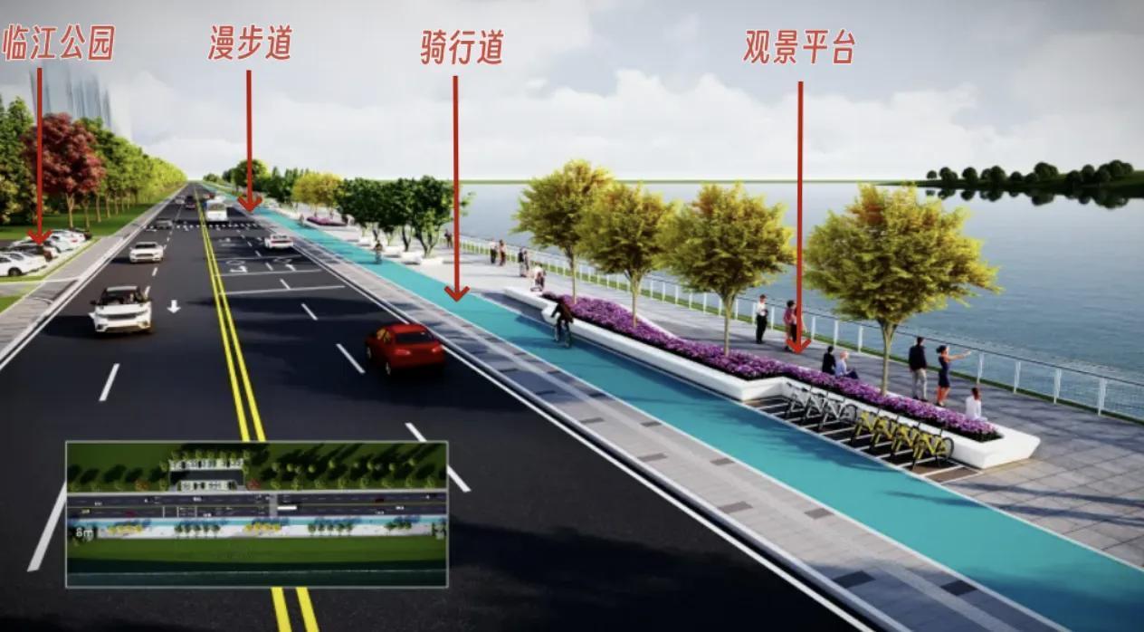 湘江西岸望城段堤防提标暨景观道拓宽改造项目正进入收尾阶段，力争2026年春节前全