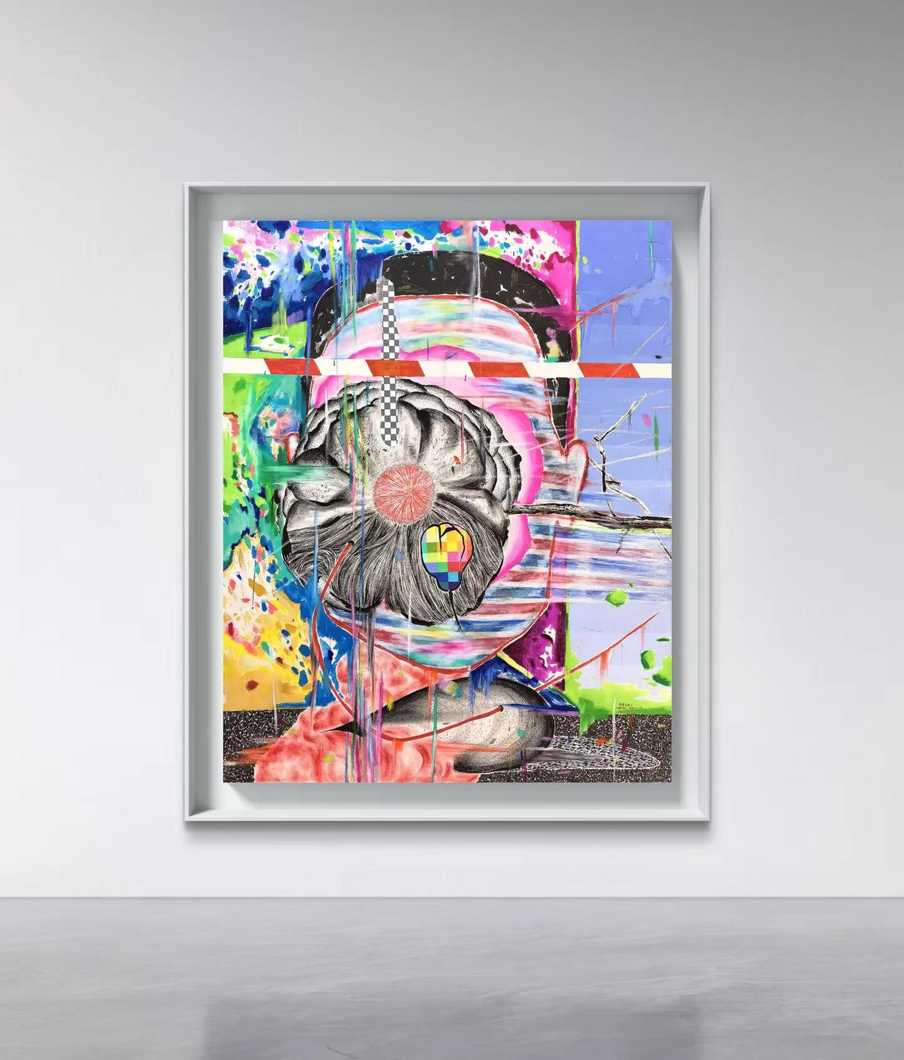 作品《照见自我》三。照见自我3，纸本综合材料，120×97cm，2026艺术 艺