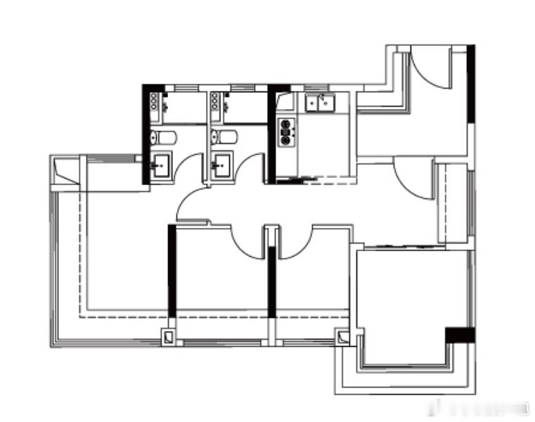 新规收紧，71方的三房两卫和100方的四房应该绝版了为了让套内维持不变，建筑面积