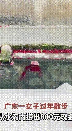 广东女子散步水沟捞800元！网友：这才是真·捡钱天花板
 2月19日，广东肖女士