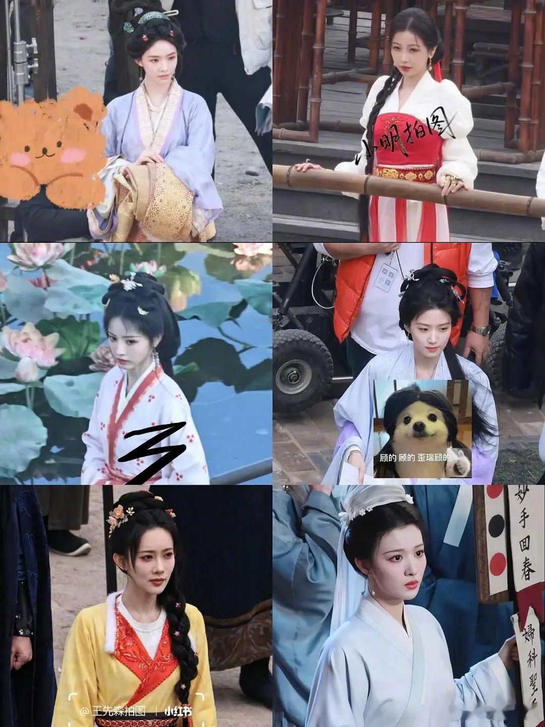 横店在拍古偶女主路透林允《归鸾》、虞书欣《云初令》、田曦薇《嫁金钗》、卢昱晓《何