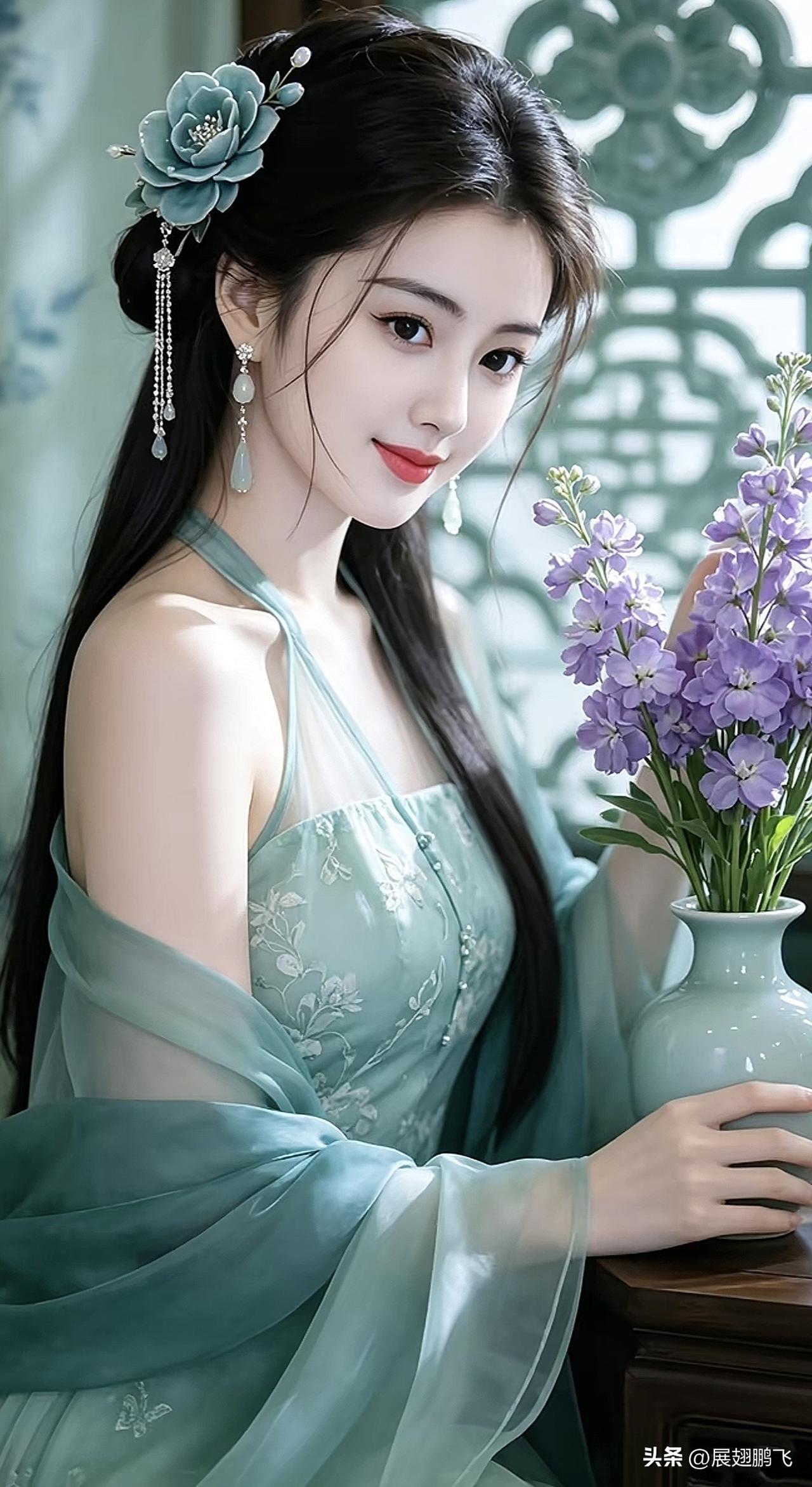 古风美人，花间雅韵，温婉如玉。古典温婉美女 古典国风美人 古典汉服美人 古典国风