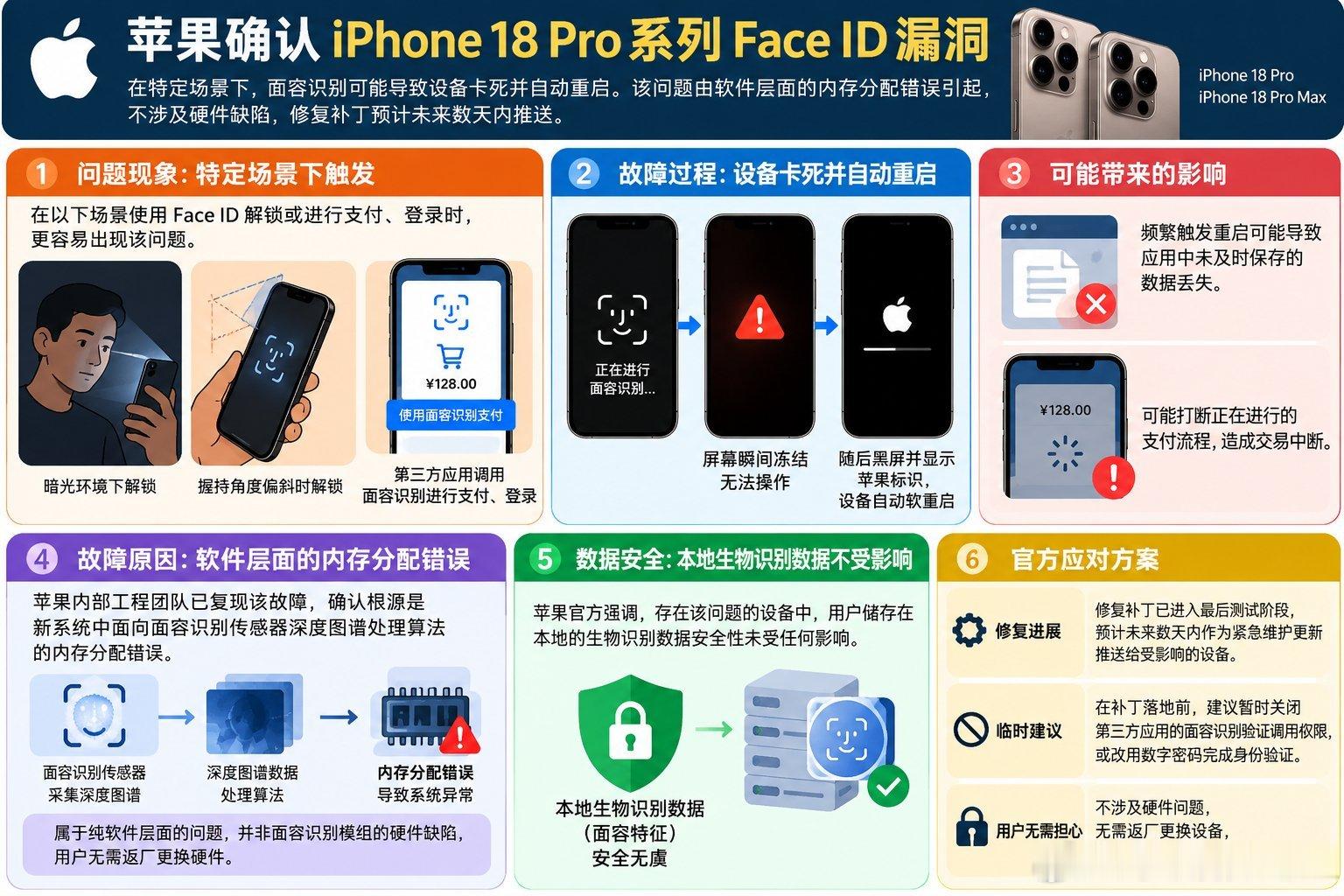 刚买iPhone 18 Pro的用户注意了：Face ID出问题，严重时可能直接