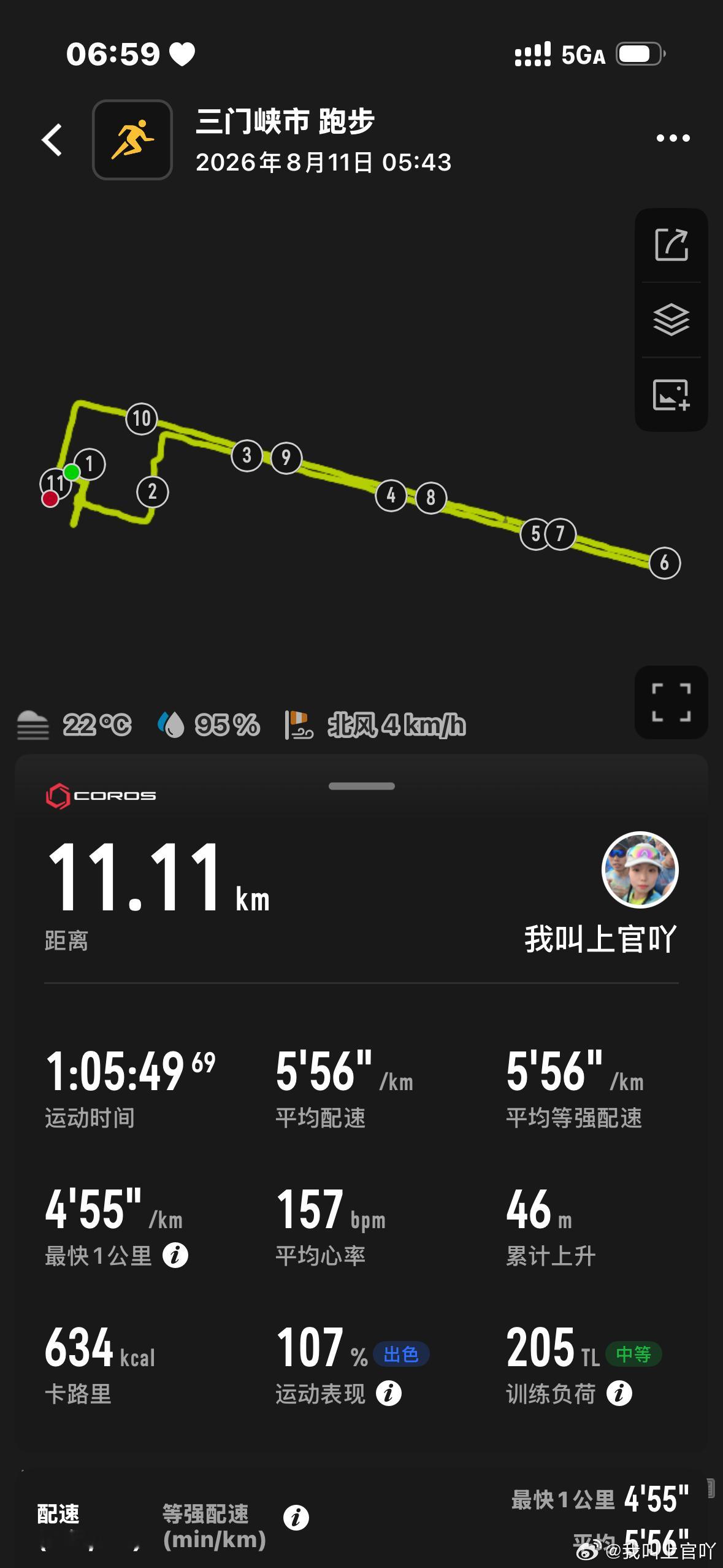 跑步  晨跑🏃♀️11K✅风是自由的我也是运动就是坚持跑步打卡