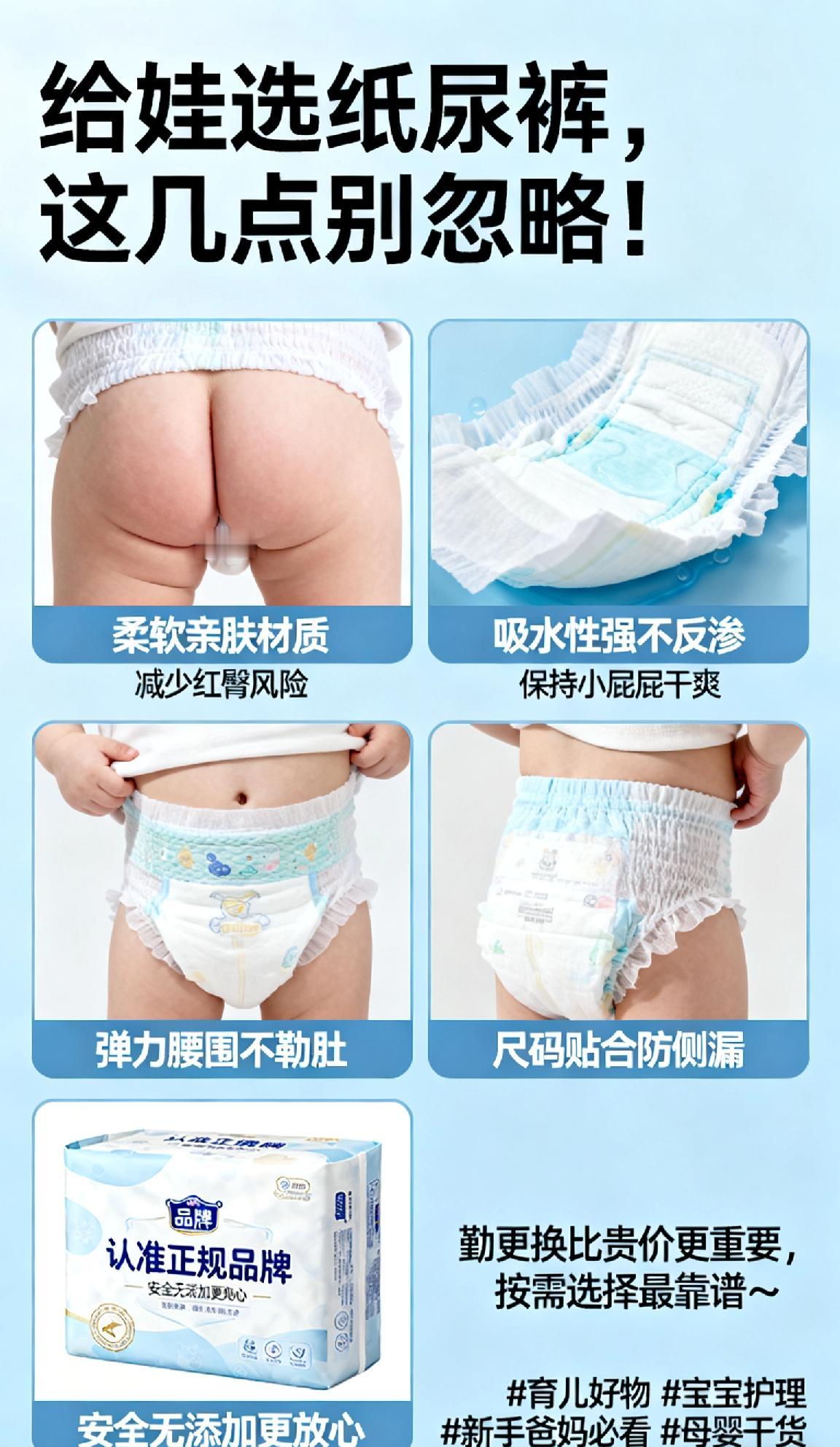 给孩子选纸尿裤应该注意什么给娃选纸尿裤，这几点别忽略！优先选柔软亲肤材质，减少红
