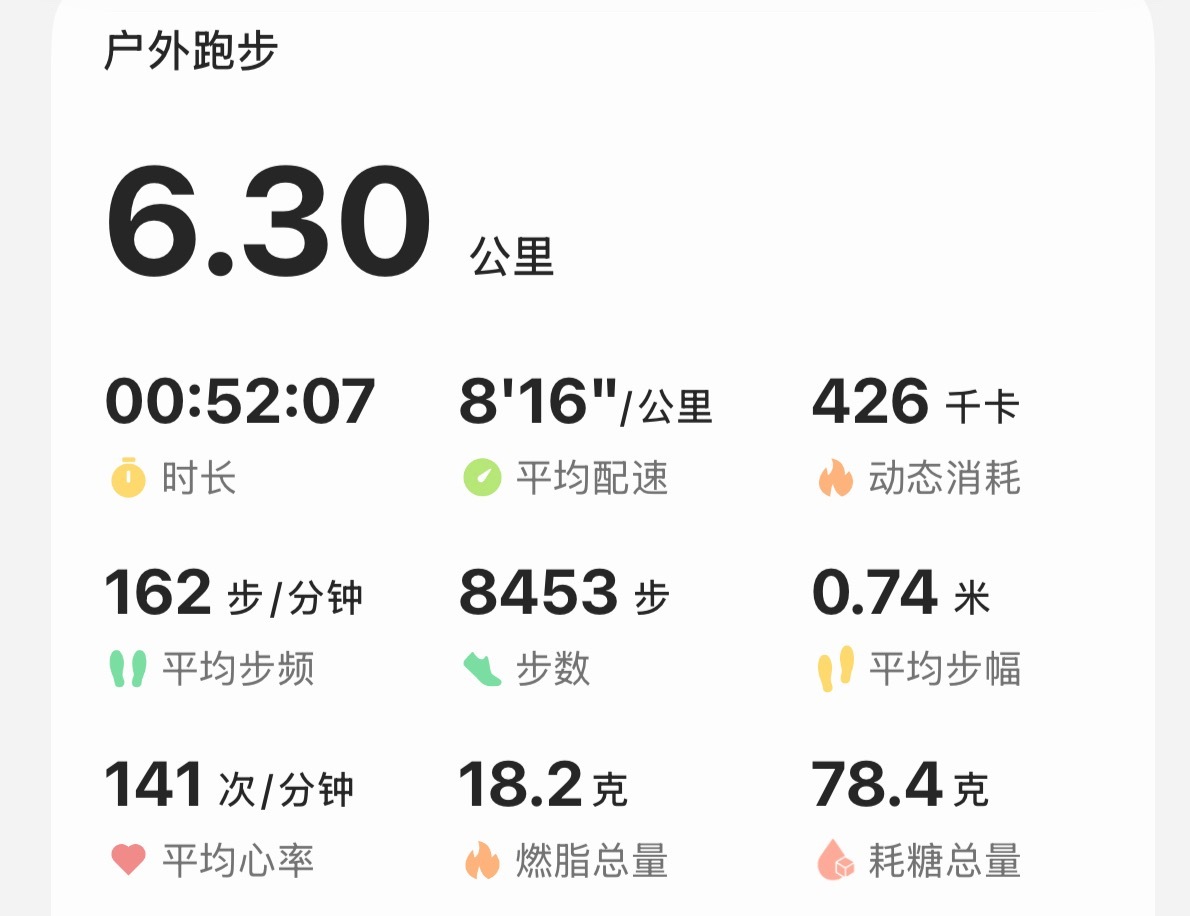 为了测试新产品重启了跑步，客户的需求是让我控制心率，6公里跑了50分钟，平均心率