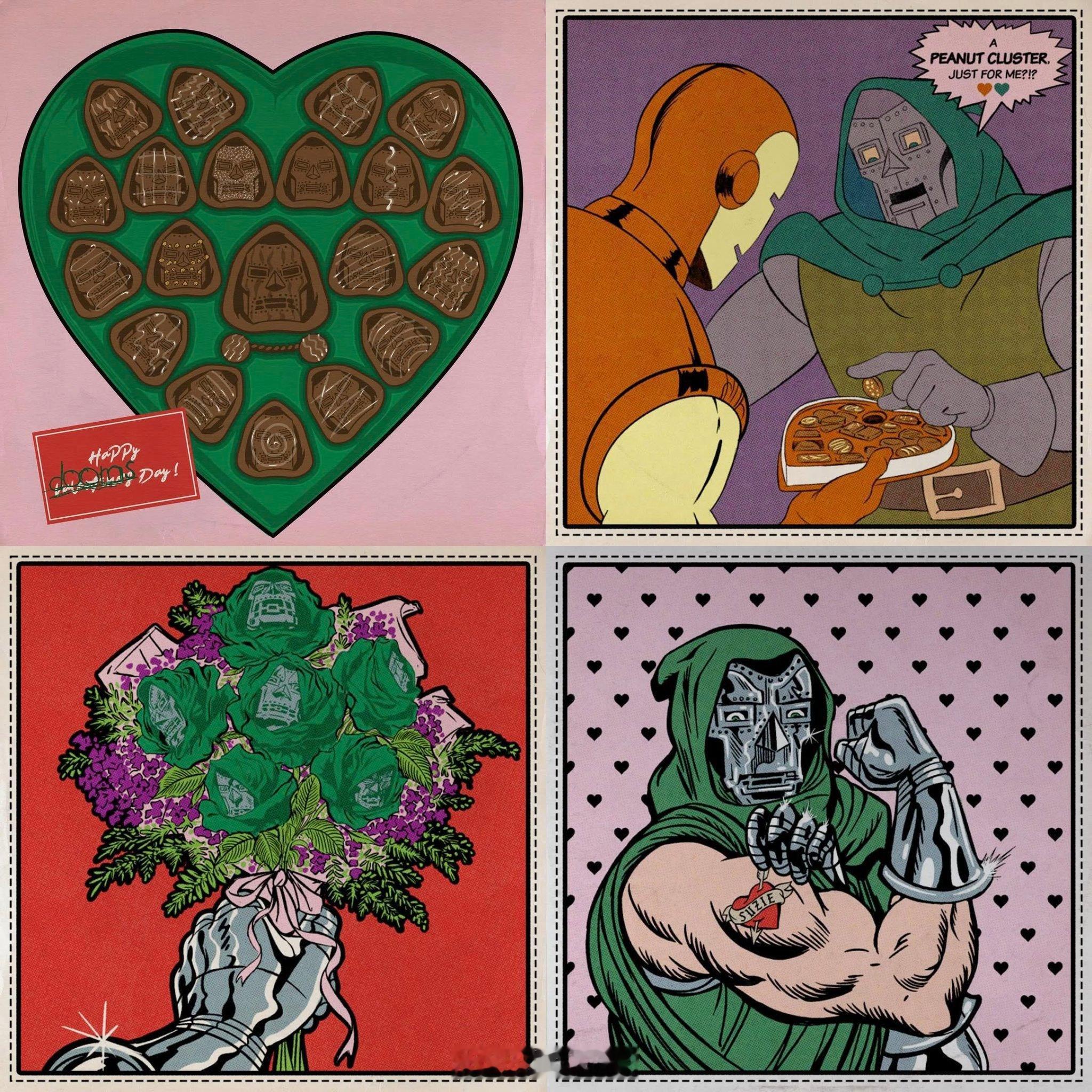 💌🍫唐尼分享了情人节照，又有毁灭博士和钢铁侠。也不是不能乱嗑一下。 