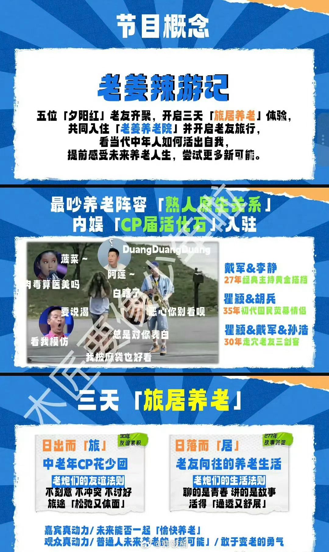 瞿颖胡兵李静戴军孙浩团综🥭50+新团综来了，叫《老姜辣游记》拟邀嘉宾：瞿颖 胡