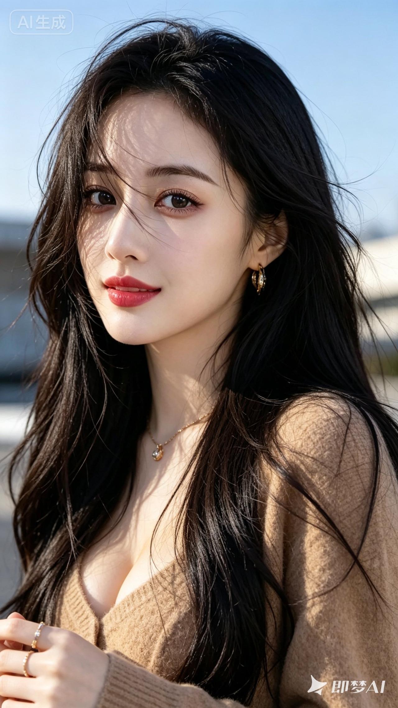 温柔甜美的少女，阳光下的动人瞬间